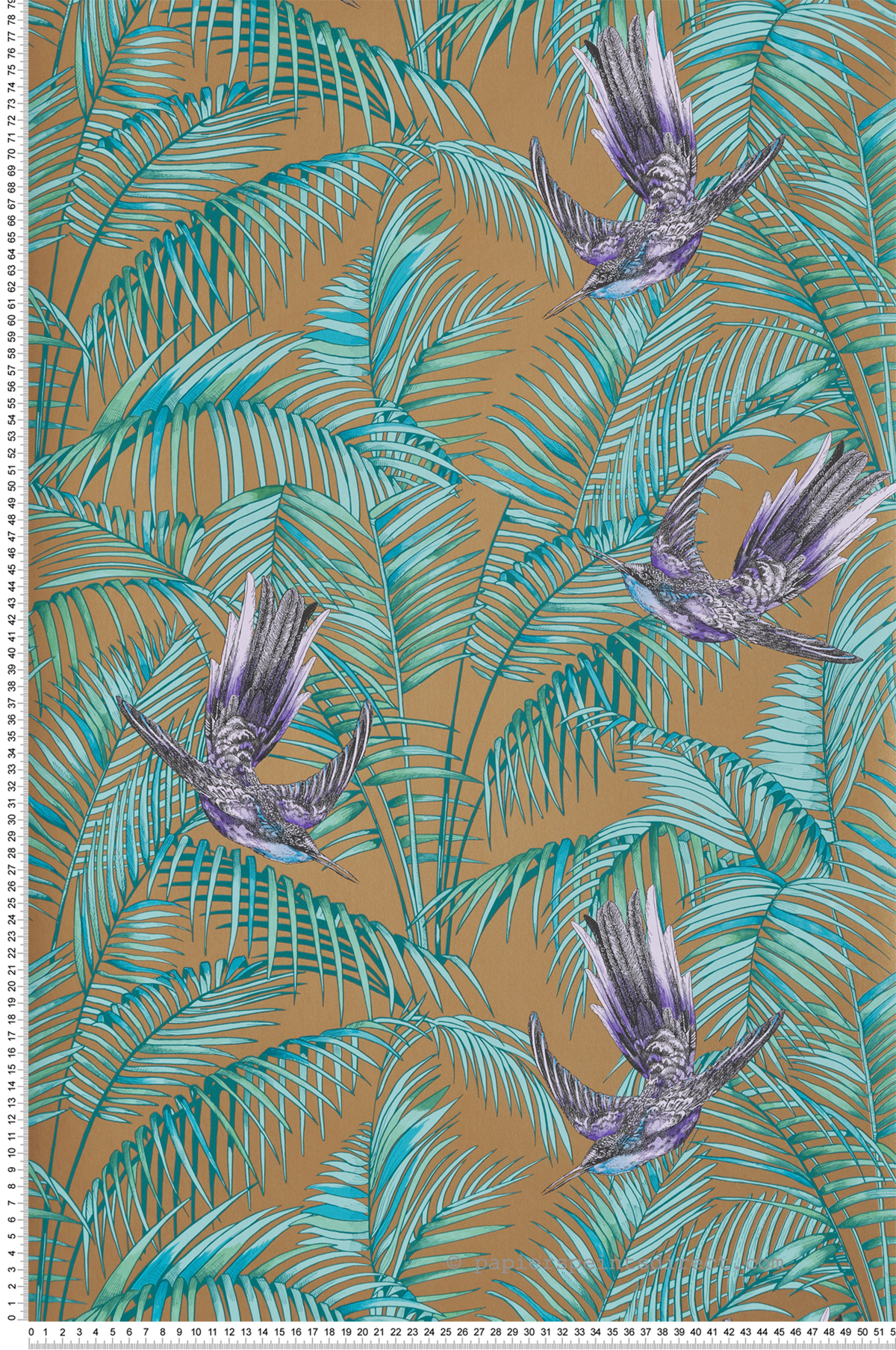 Papier peint Oiseaux et Palmier doré et violet - The Wallpaper Collection de Matthew Williamson | Réf. OSB-W6543-07