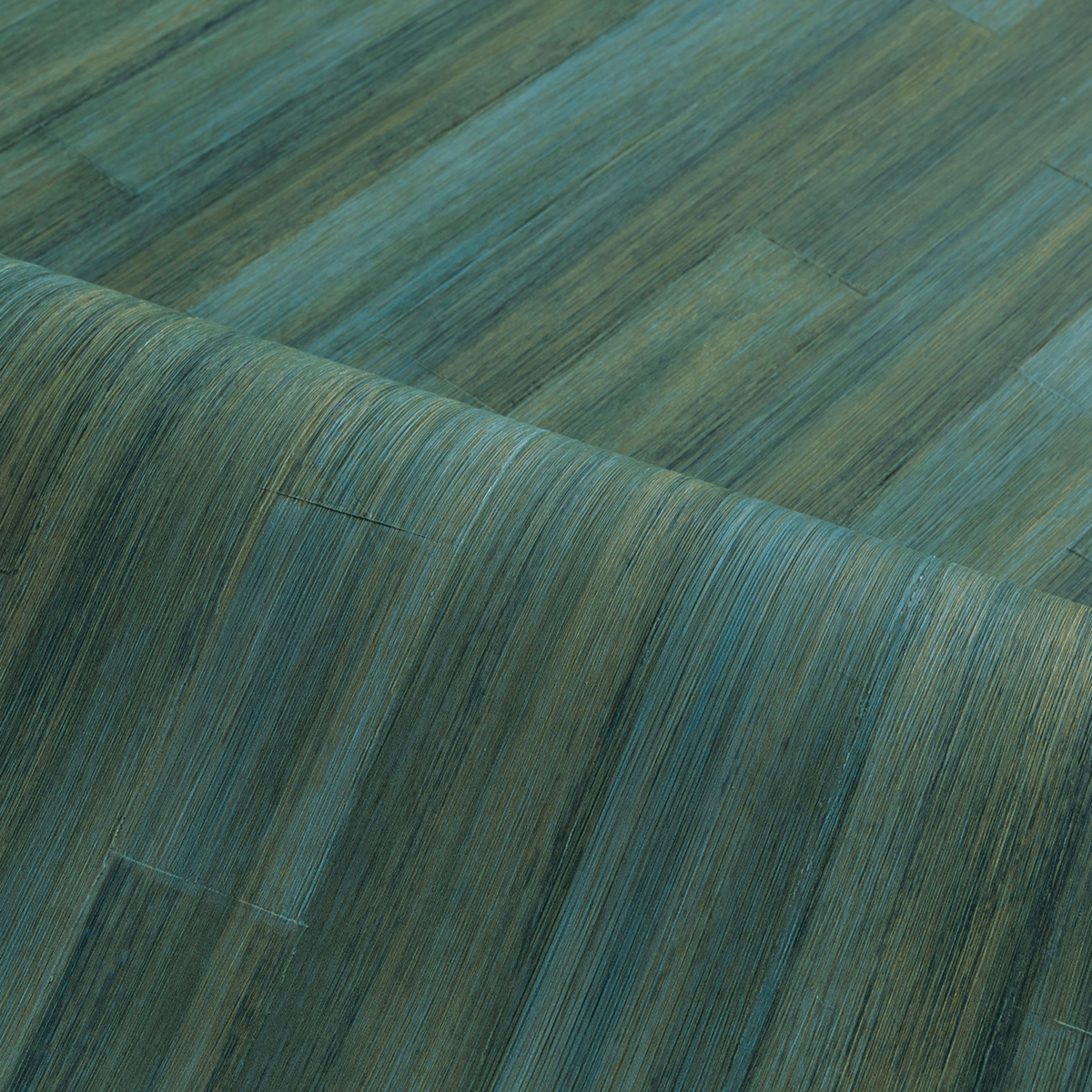 Papier peint Planche de Bois Sapelli bleu paon - Végétal de Casamance | Réf. CAS-74865002