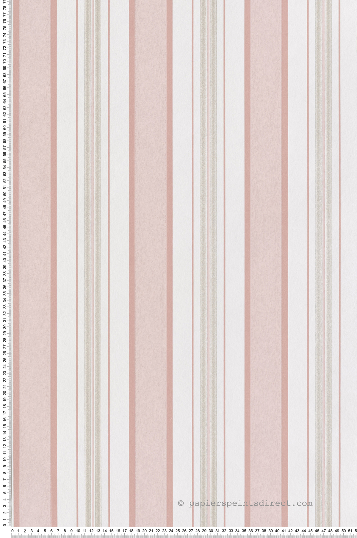 Papier peint Rayure Vintage Peruzzi rose argenté - Alberti d'Osborne & Little | Réf. OSB-W7982-03