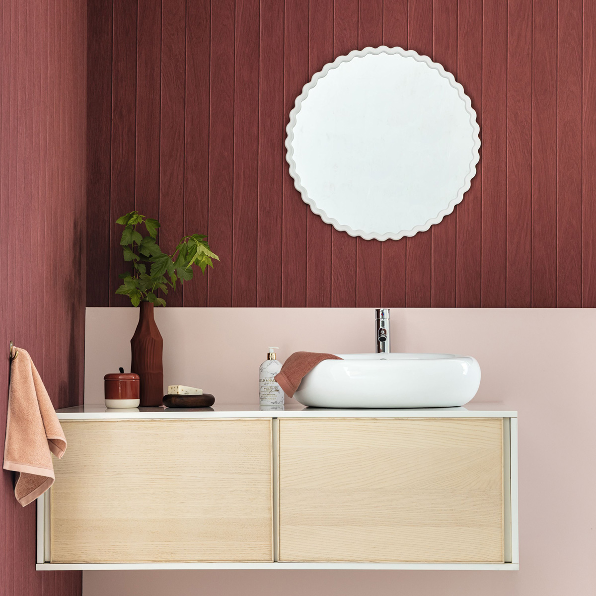 Papier peint Bois Lames Essentia framboise - Woodline de Casélio | Réf. WOD106858000