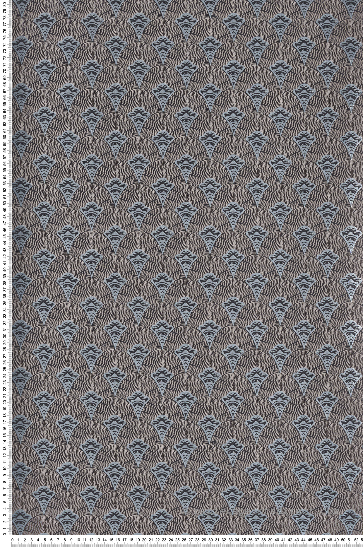 Papier peint Palme Ethnique Adenium noir et bleu irisé - Mirage de Casamance | Réf. CAS-75251222