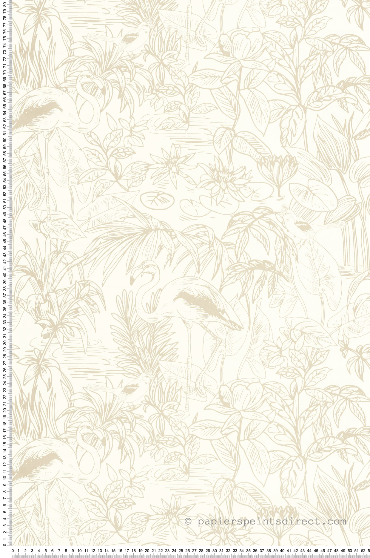 Papier peint Flamant Rose Le Cap beige irisé - Green & Co de Casélio | Réf. GCO103930204