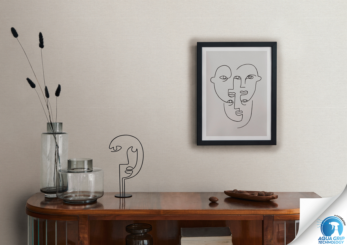 Papier peint préencollé Uni Around grège clair - Designdrop d'A.S. Création AMB2 | Réf. AS-785755