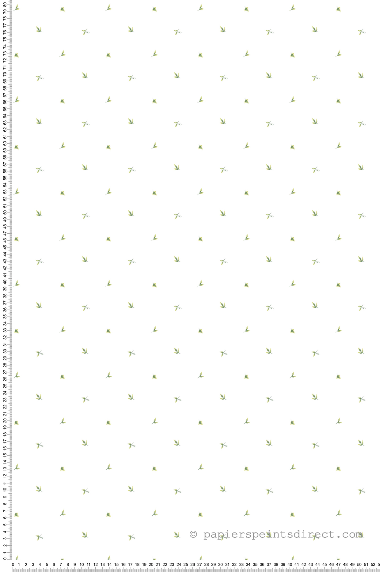 Papier peint nature Petites feuilles vert - Style Cuisine 3 de Lutèce | Réf. LTC-CK36600