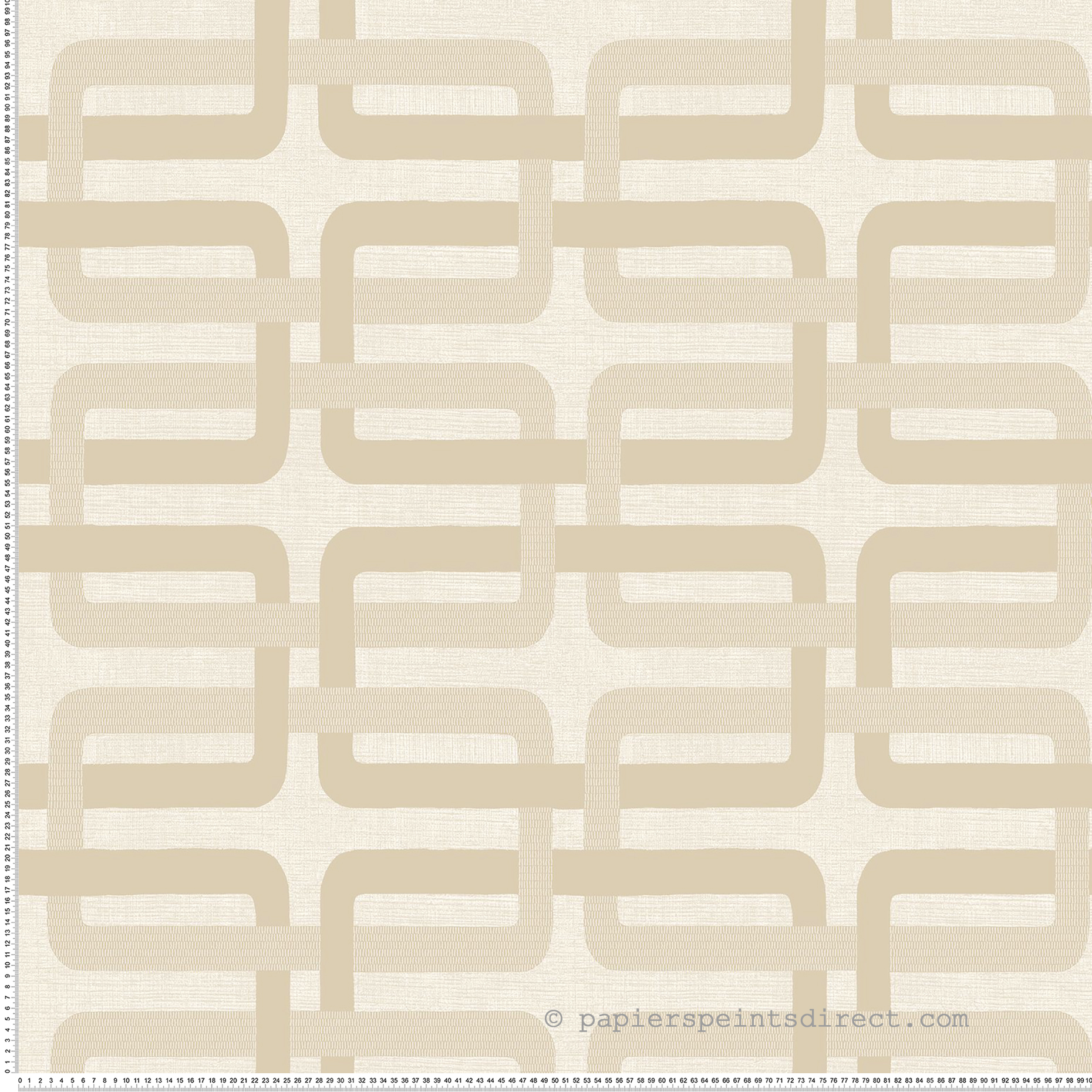 Papier peint Géométrique Rétro Matjara sable nacré - Tressora de Casamance | Réf. CAS-76932854