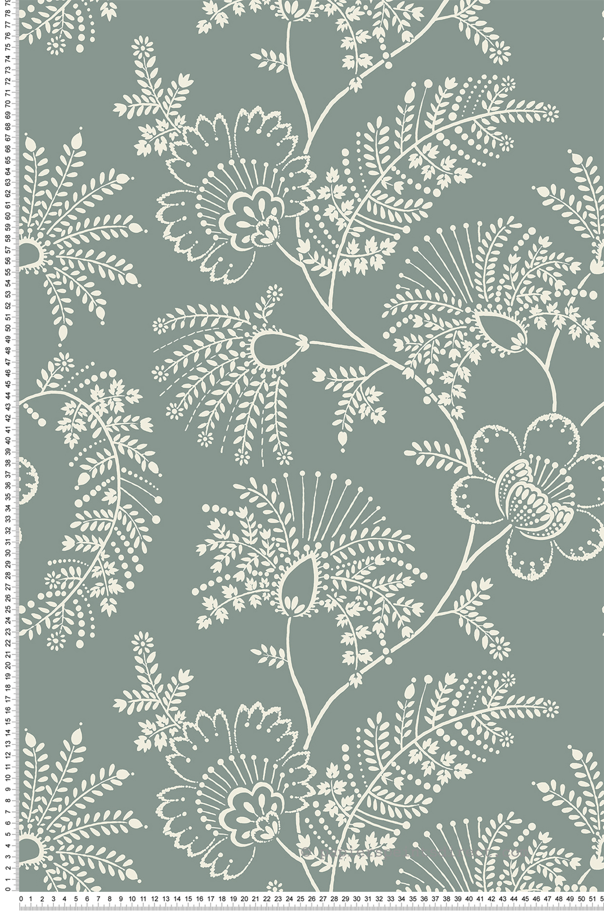 Papier peint Branché Floral Maeve vert foncé - Delicatesse de Lutèce | Réf. LTC-FD26824