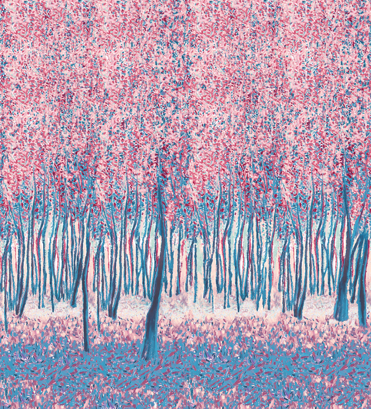 Papier peint panoramique Sylve Décor Rose A+B - 1/2/3/4/5/6 - Isidore Leroy