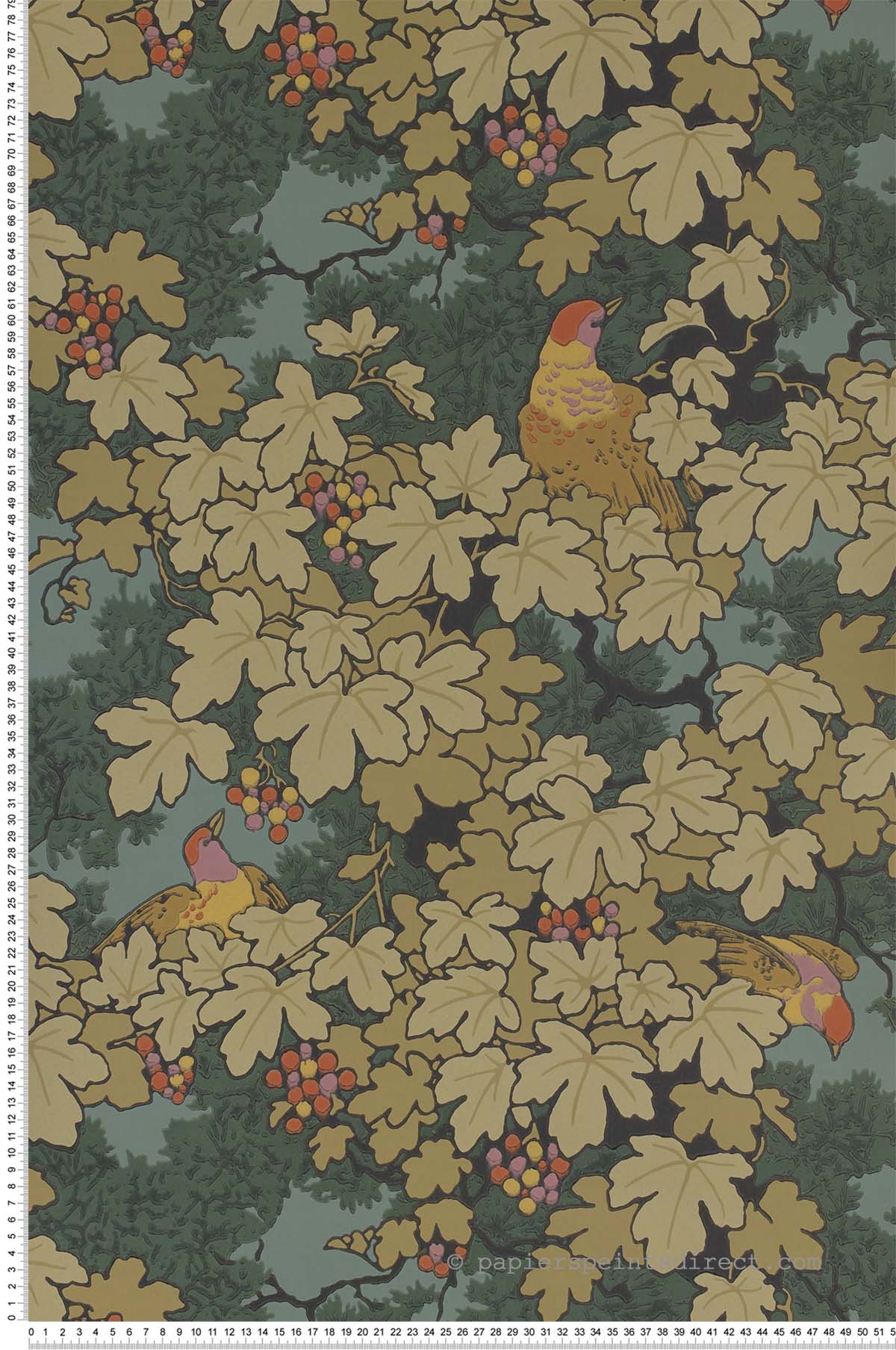 Vine verde - Papier peint Archive Trails de Little Greene