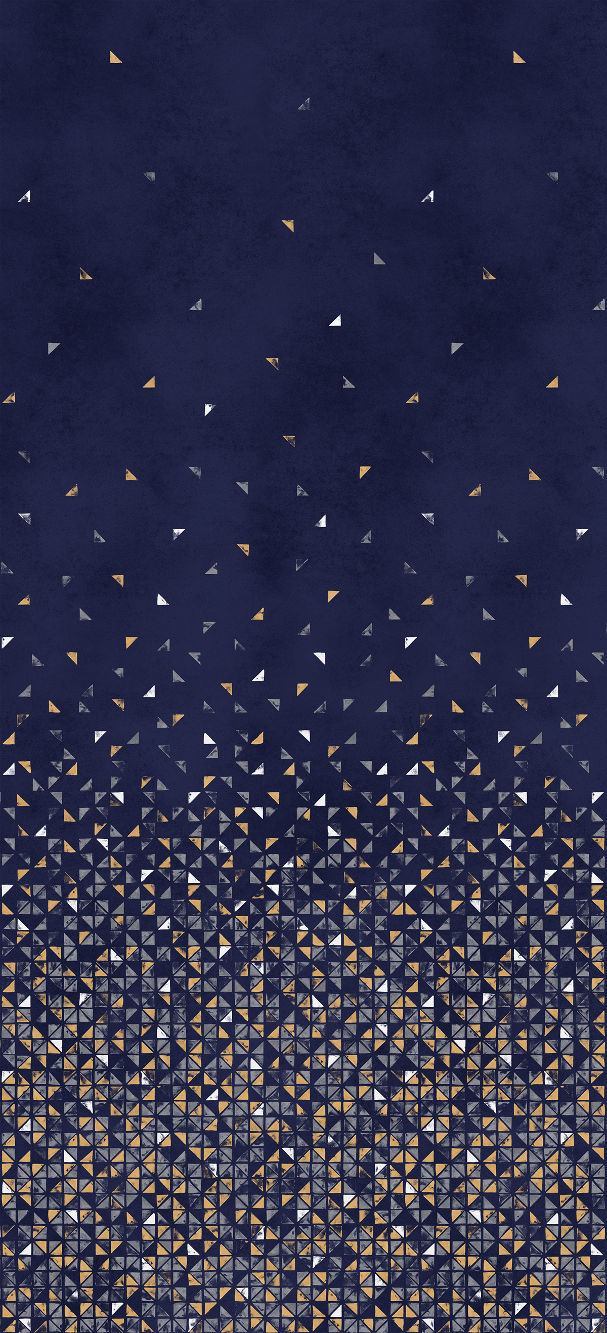 Papier peint panoramique Tangram Bleu Nuit A - 1/2/3 - Isidore Leroy