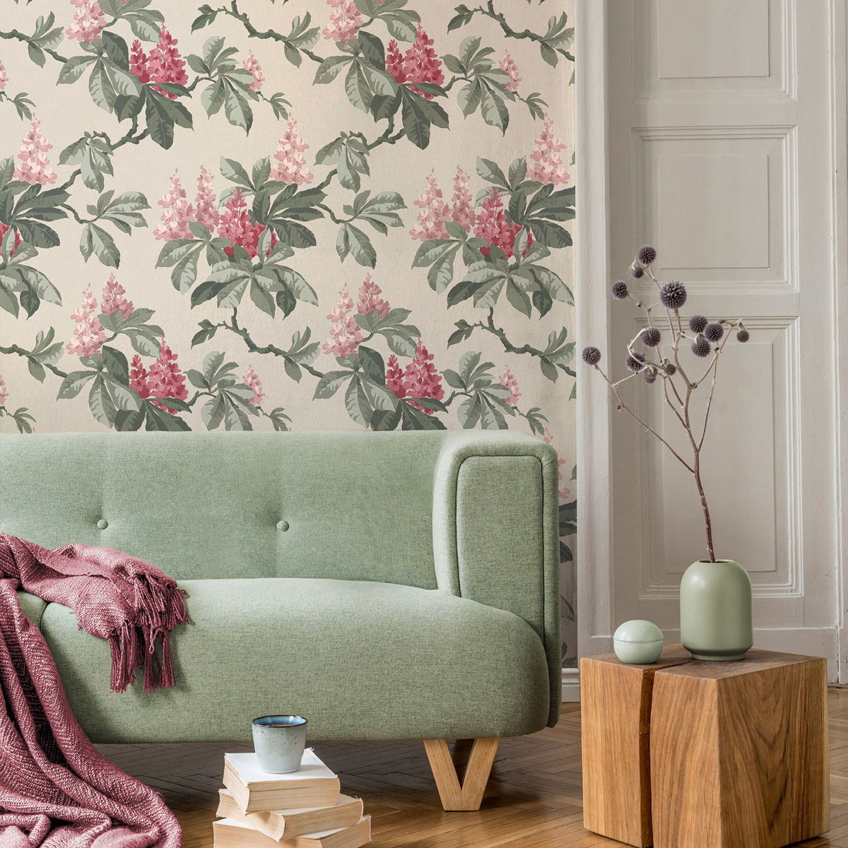 Papier peint Floral Chestnut Vintage rose - Beaux Arts de Lutèce AMB1| Réf. LTC-M1822