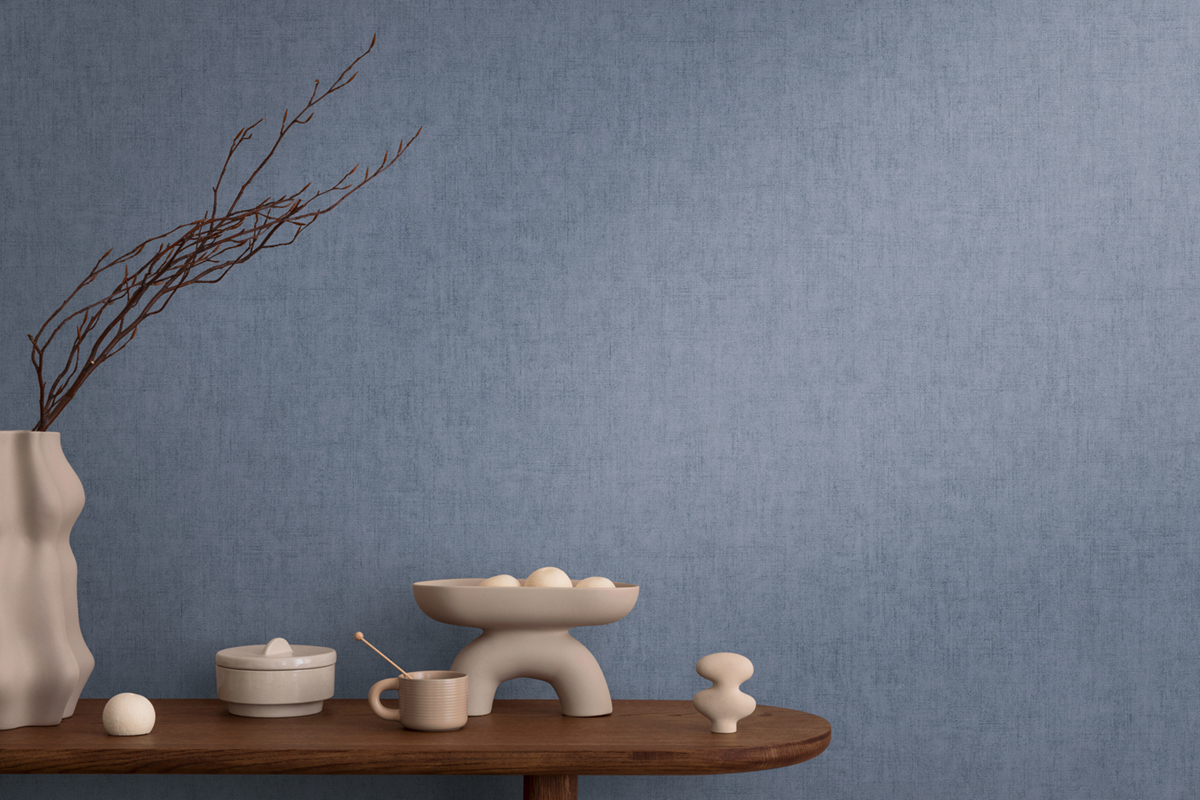 Papier peint Uni Béton bleu jean métallisé - Cosmoliving d'A.S. Création | Réf. AS-791102