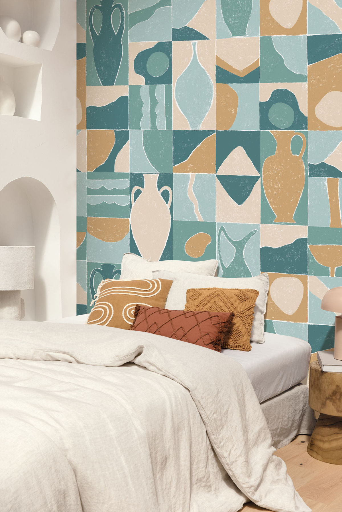 Papier peint panoramique Atelier Ceramic Tiles vert S 200X250 - Pimp My Wall de Casélio | Réf. PMW104747105