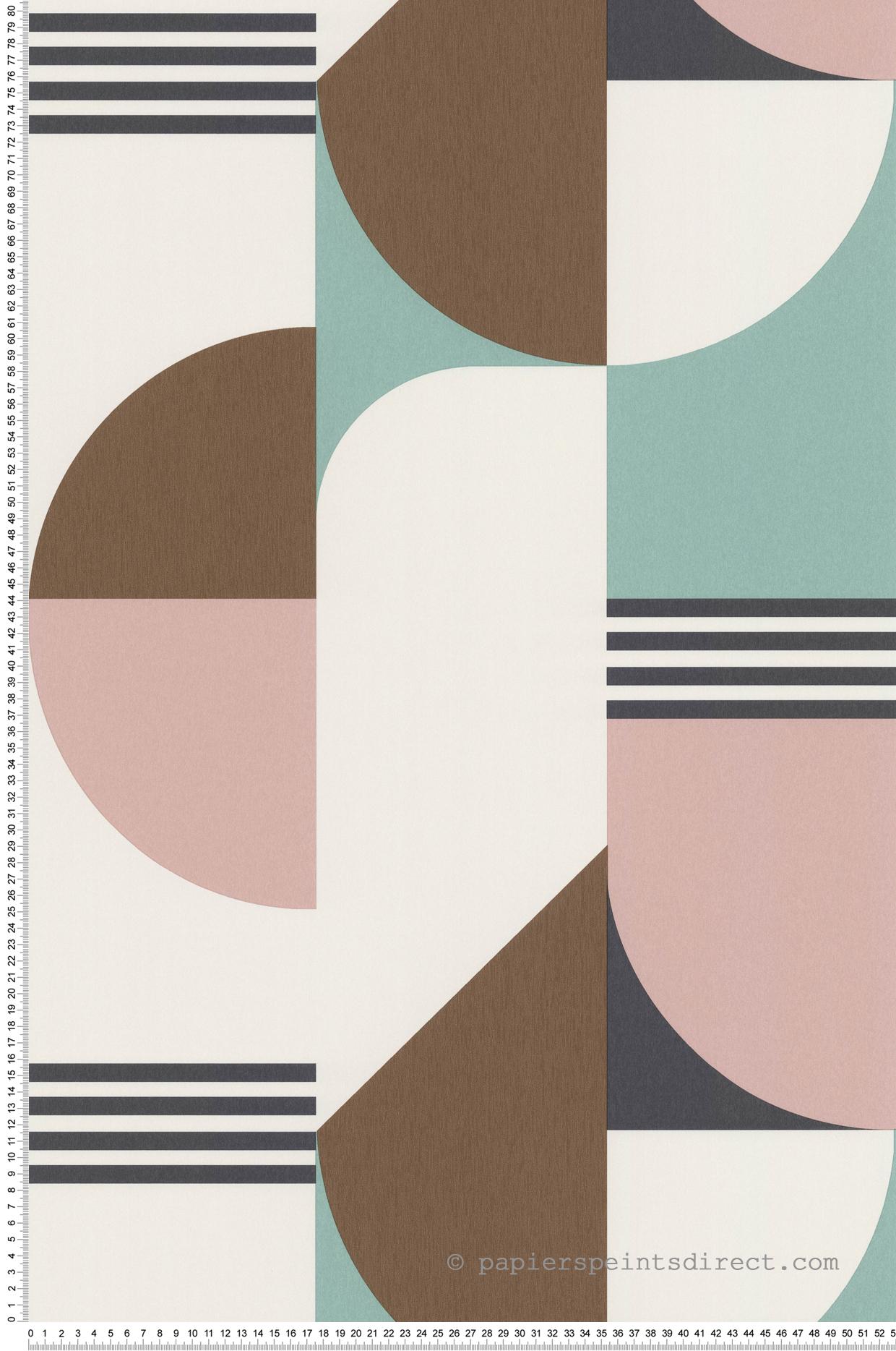 Papier peint Graphique Bauhaus rose et brun - Arty de Lutèce | Réf. LTC-51210713