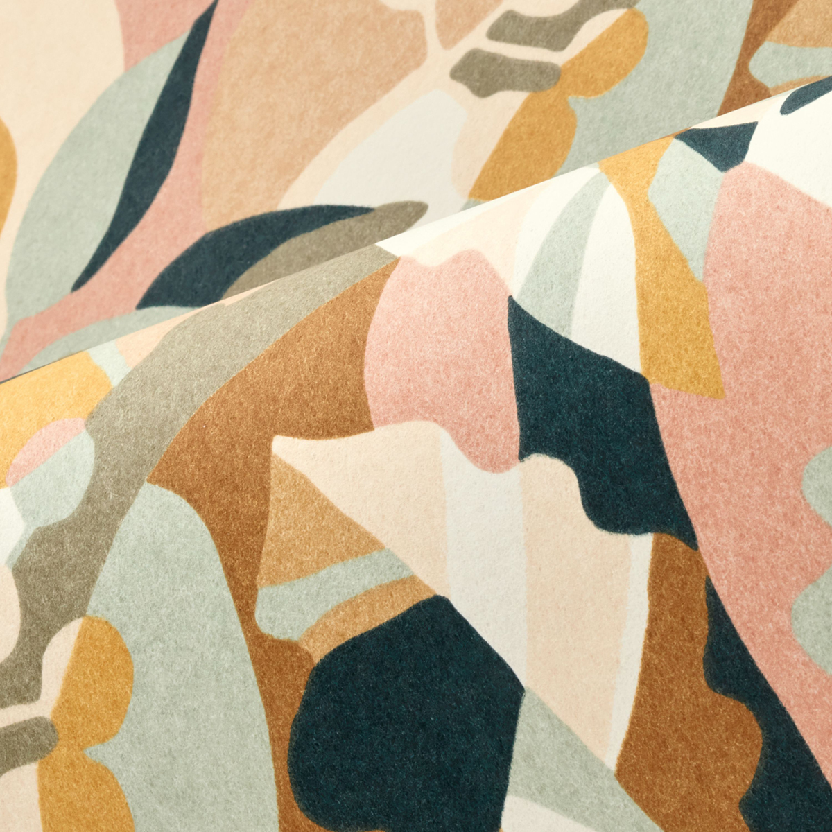 Papier peint Femme Abstrait Plongeon céladon marron - L'Ile aux Oiseaux de Casamance AMBV | Réf. CAS-75880712