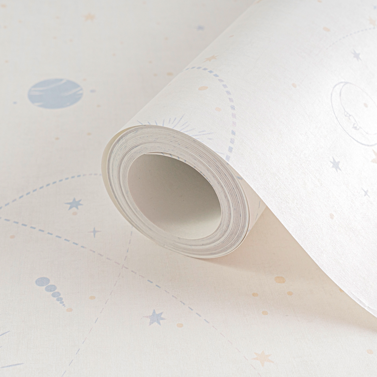 Papier peint Planète dans l'Espace beige bleu - Lilly & Luis d'A.S. Création AMB7 | Réf. AS-771311