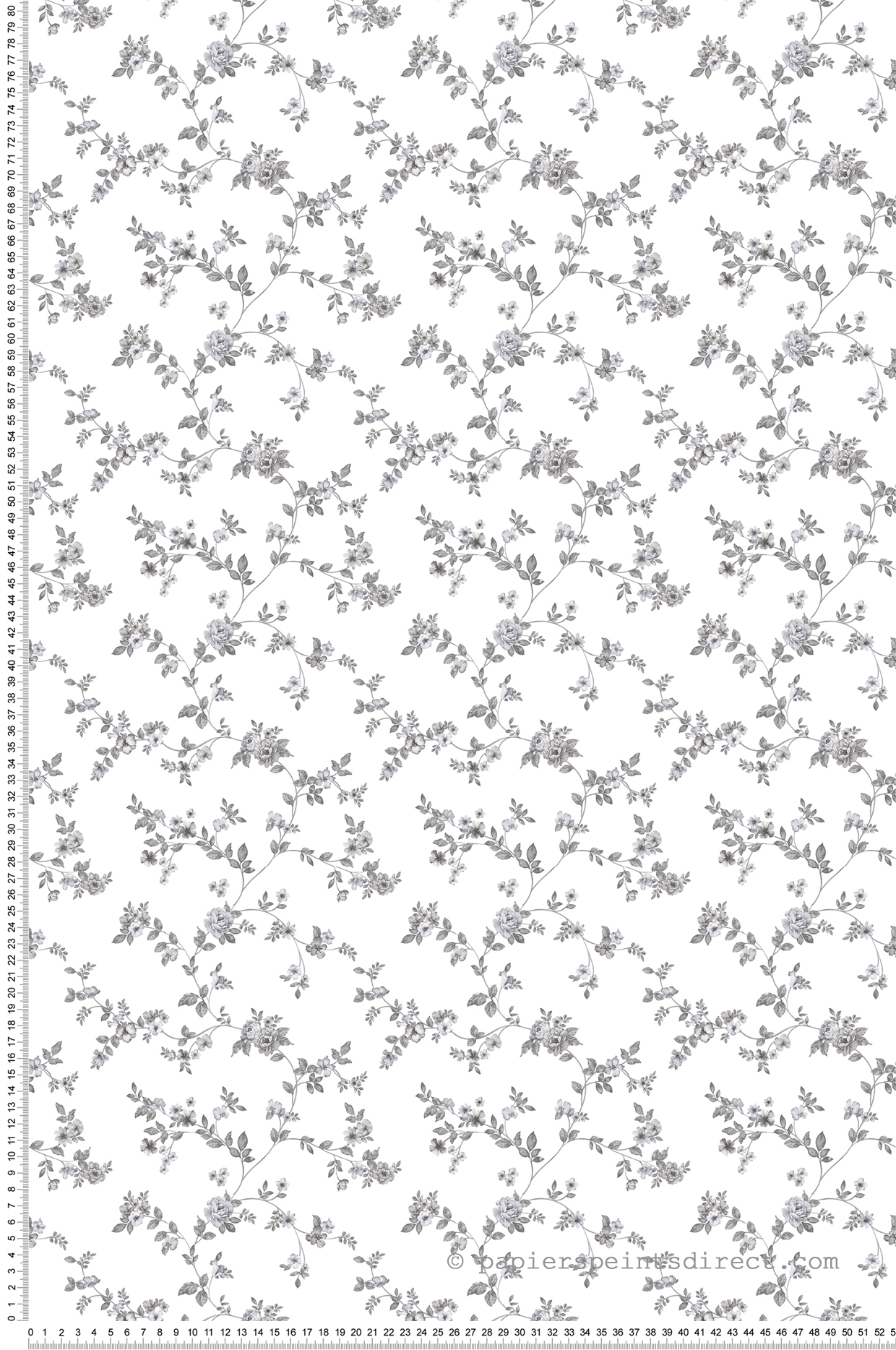 Papier peint Fleur Délicate noir - Mini Prints de Lutèce | Réf. LTC-G56646