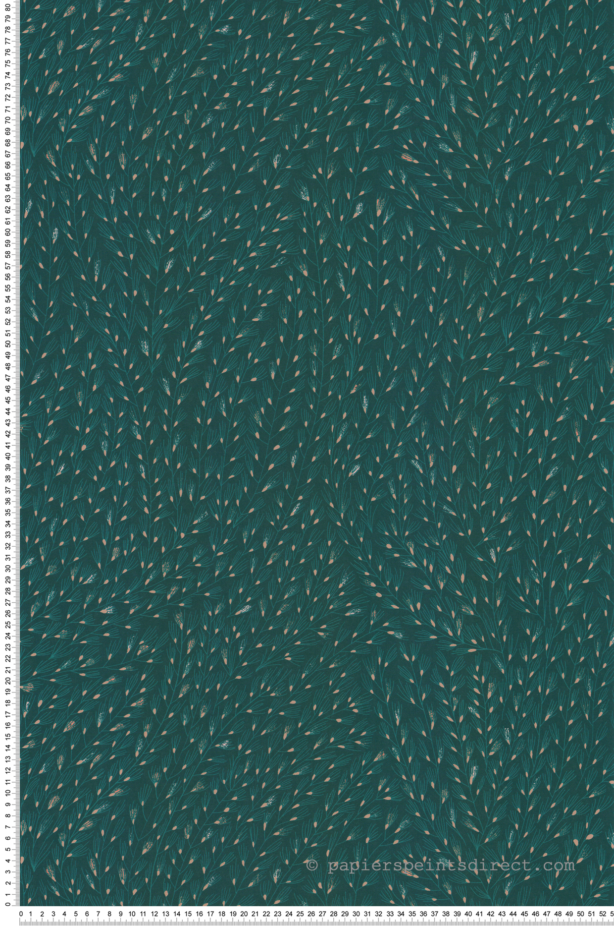 Papier peint Semis Feuillage vert paon - Soline de Lutèce | Réf. LTC-51250614