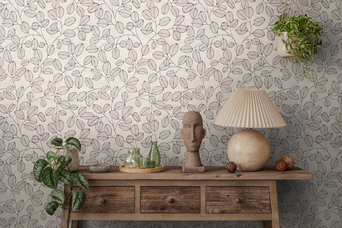 Papier peint Feuille Grain Café gris - Nordic Feeling d'A.S. Création AMB2 | Réf. AS-791484