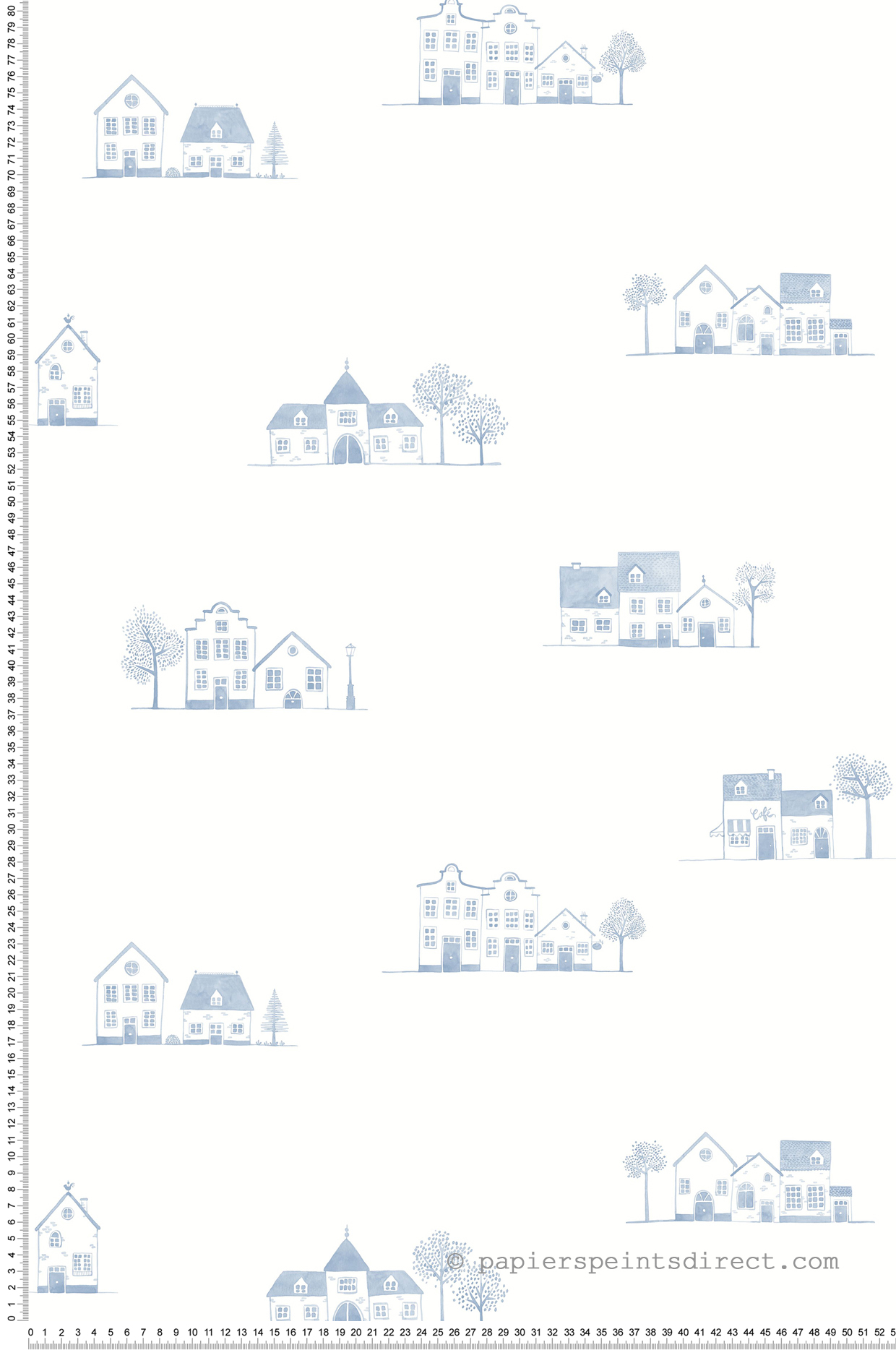 Papier peint Maison Walk in the Village bleu doux - Once Upon A Time 2 de Casadéco | Réf. OUTD200846611