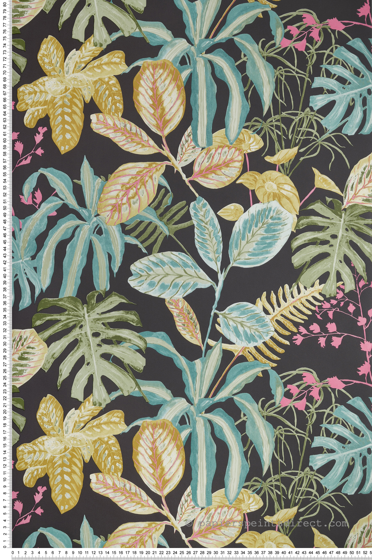 Papier peint Tropical Manaus noir multicouleurs - Green & Co de Casélio | Réf. GCO103897941