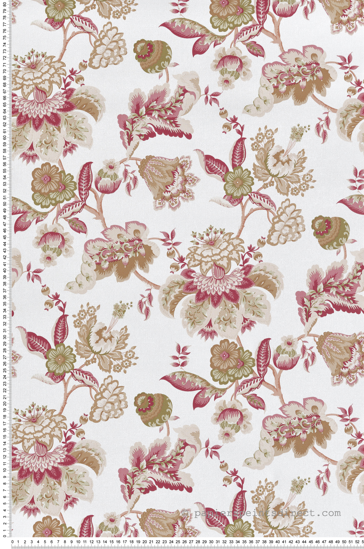 Papier peint Cachemire Grande Fleur beige rose - Garden Party 2 de Montecolino | Réf. MC-8302