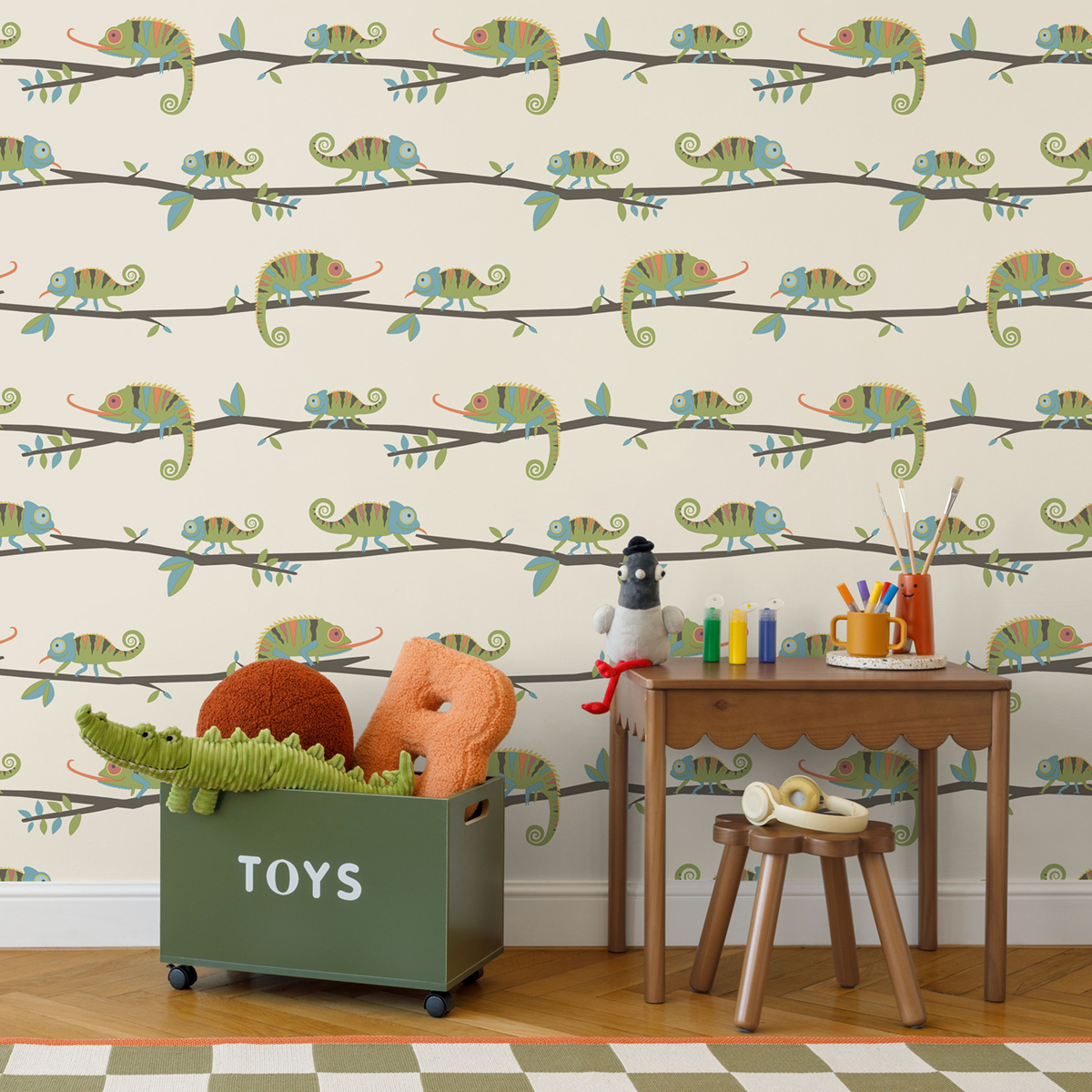Papier peint Kaméléon Nature vert - Imagine de Lutèce | Réf. LTC-DL27559