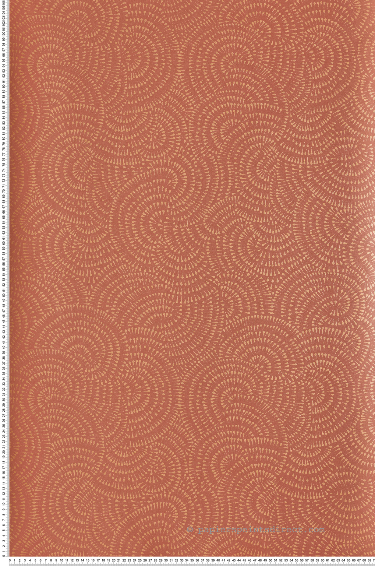 Papier peint Abstrait Cascade rouge orangé  - Eté Indien de Casamance | Réf. CAS-75122146