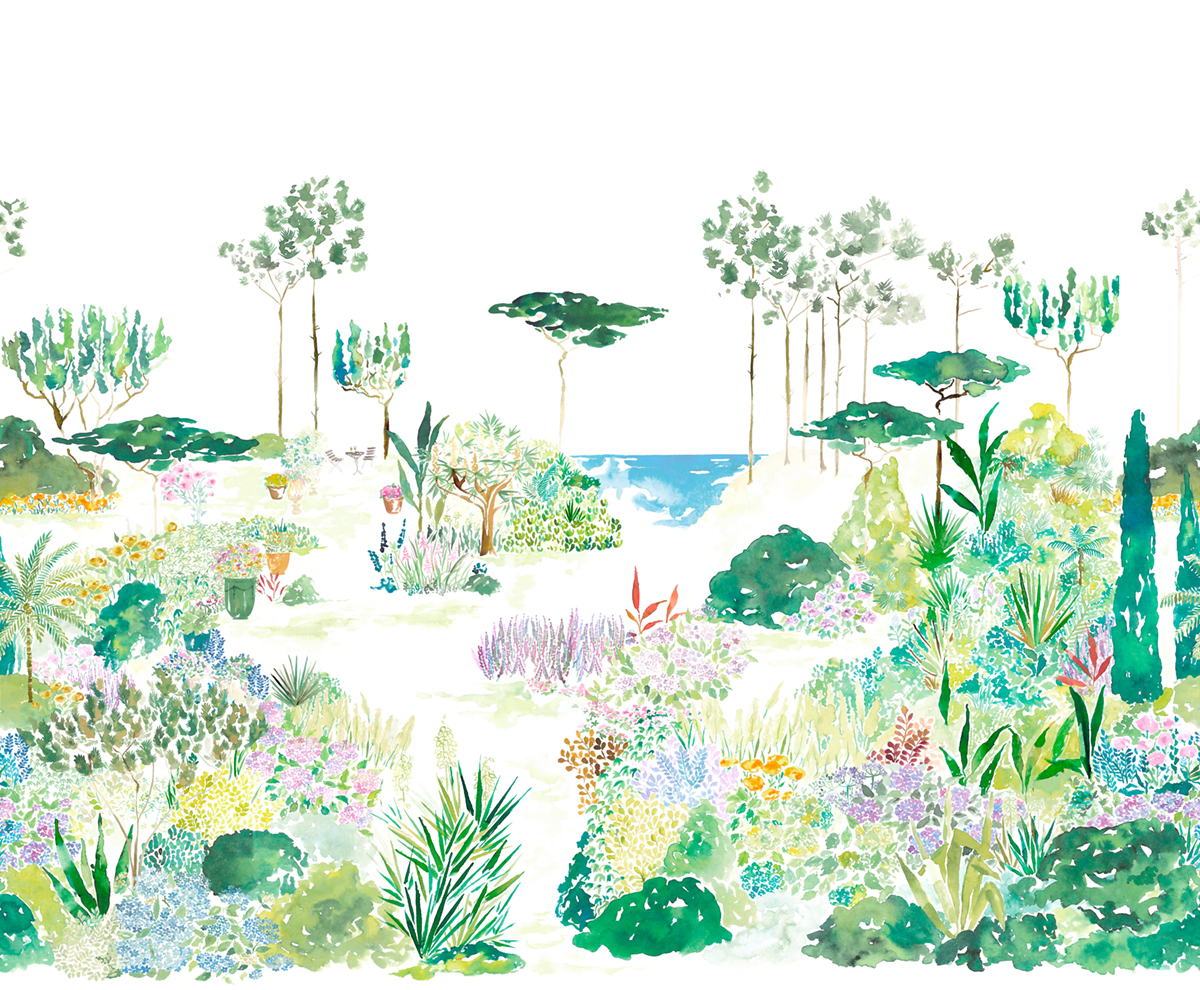 Papier peint panoramique Jardin de France Original A+B - 1/2/3/4/5/6/7/8 - Isidore Leroy