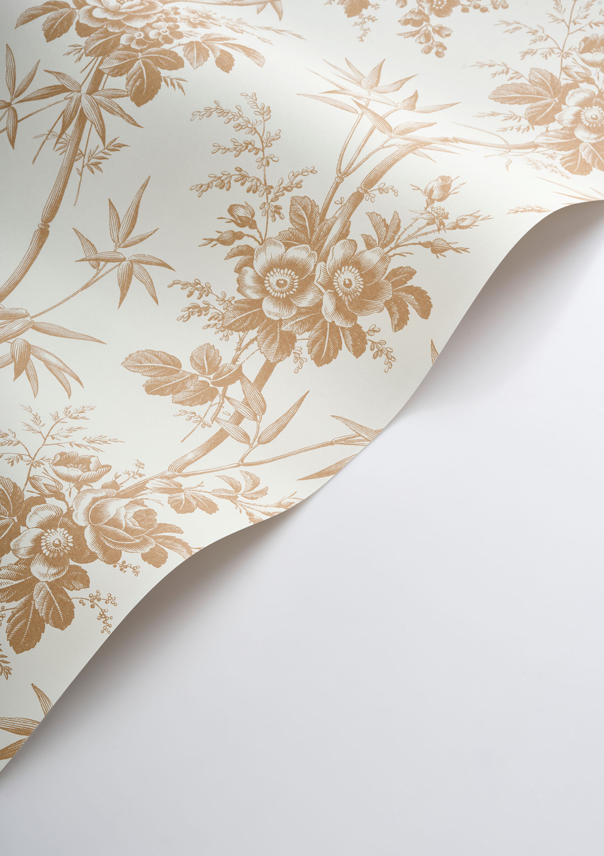 Papier peint Fleurs Flânerie beige - Les Belles Toiles De Jouy 2 de Casadéco VAGUE | Réf. BTJD201701303