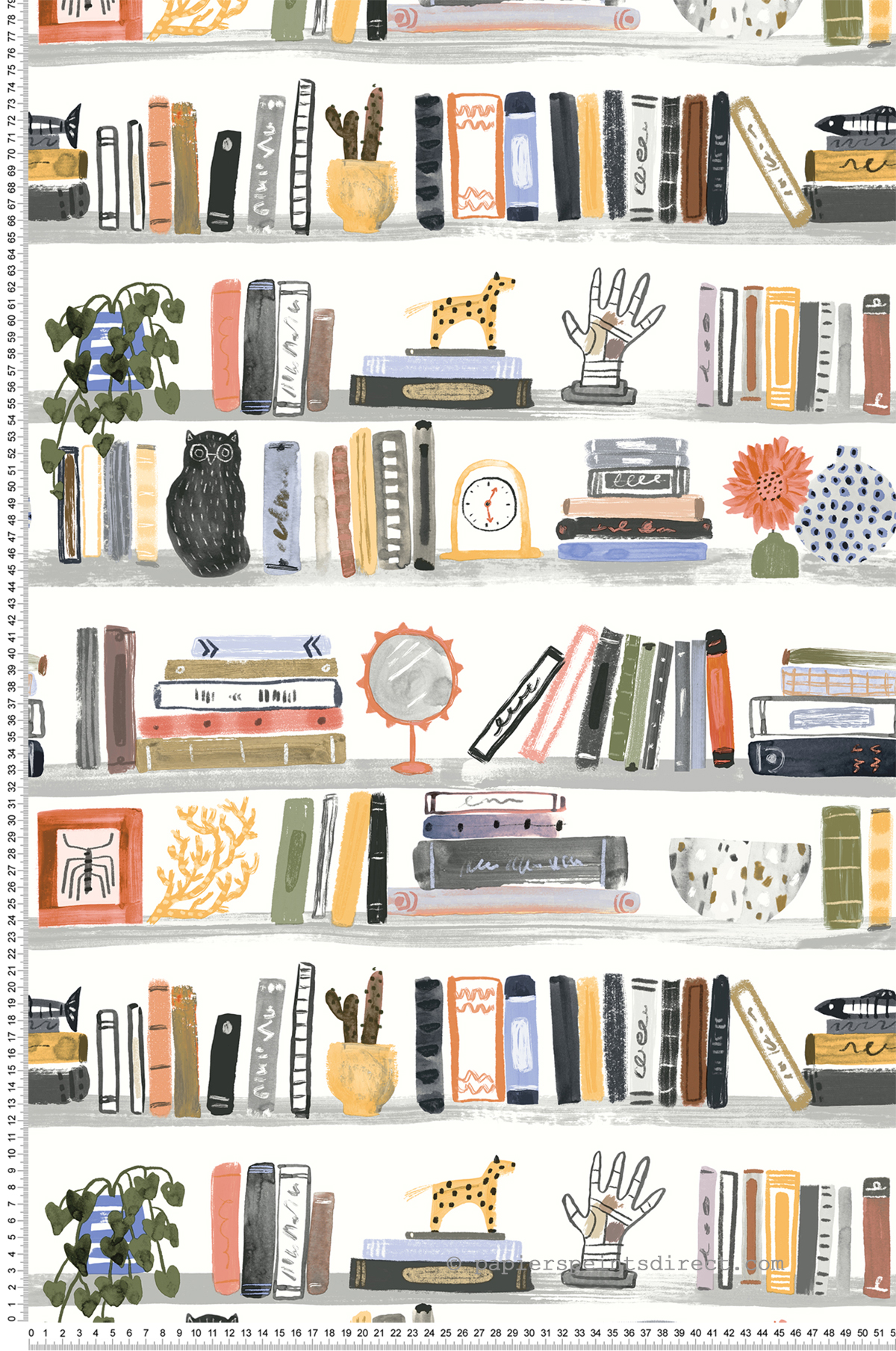 Papier peint adhésif Bibliothèque Dessin multicouleurs - Les Adhésifs de Lutèce | Réf. LTC-NUS4536