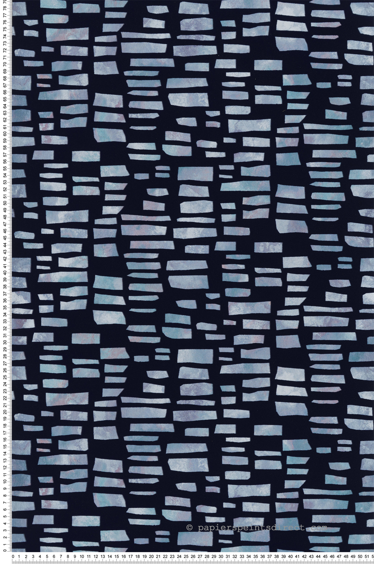 Papier peint Tacheté et Velours marine - Willow d'Initiales | Réf. INI-00814503