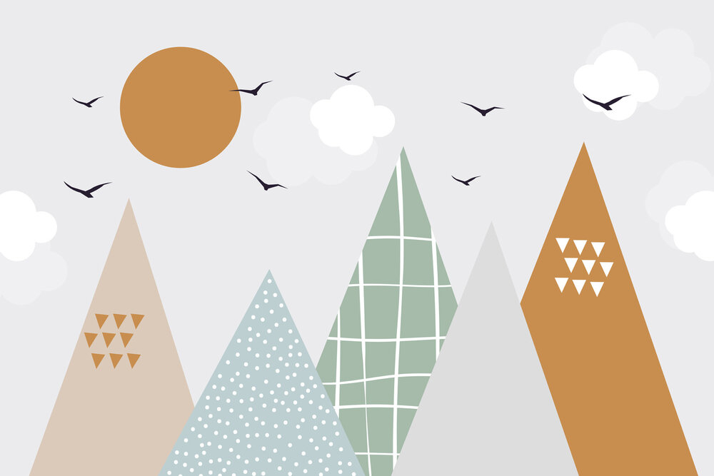 Papier peint panoramique Montagnes aux Oiseaux - Wall Love d'A.S. Création | Réf. DD129601