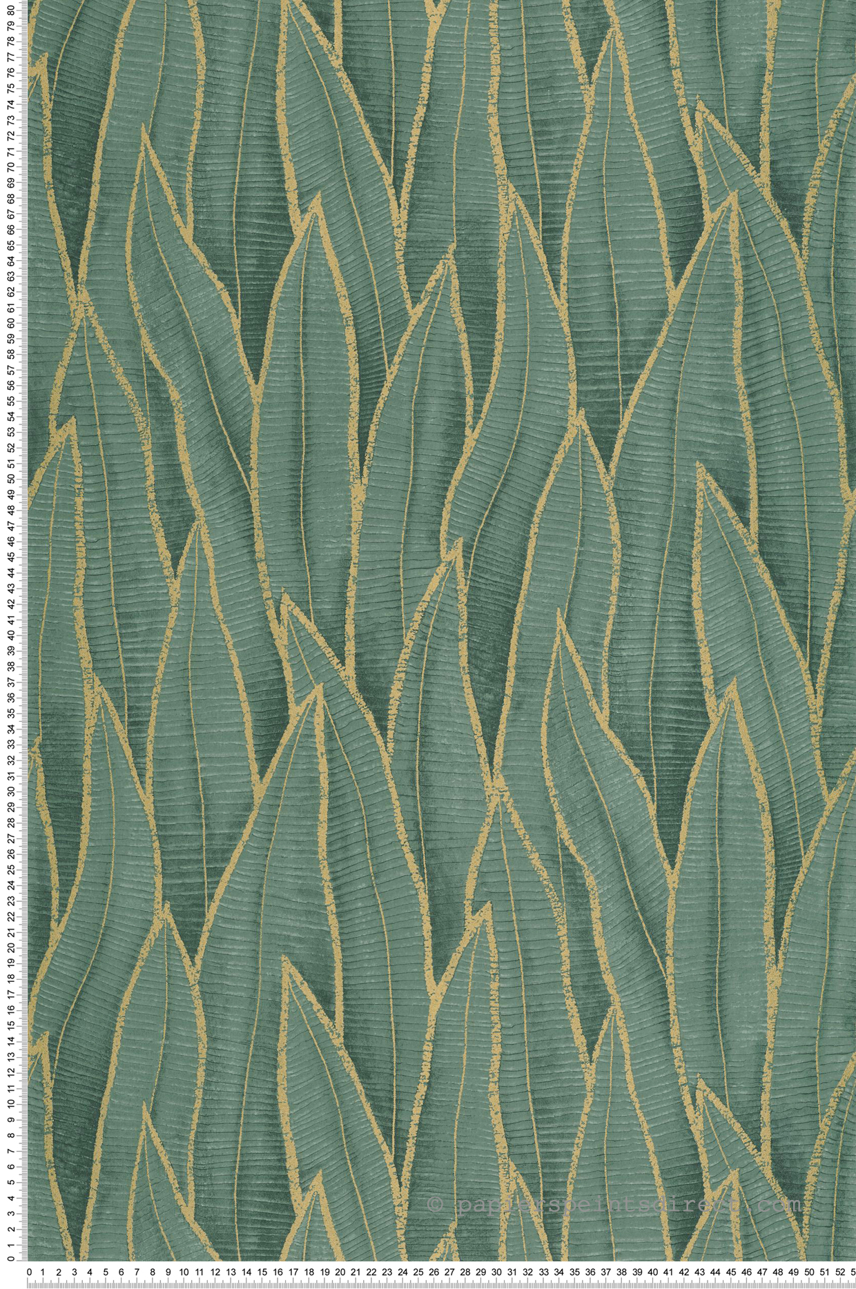 Papier peint Nature Feuille Sansevieria vert paon doré - Rio de Casadéco | Réf. RIOC201837914