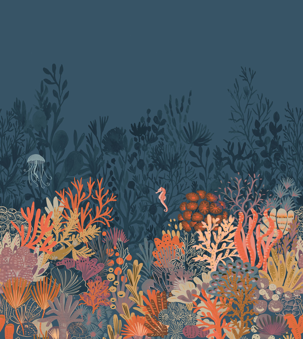 Papier peint panoramique Marin Magic Seafloor bleu foncé M 250X280 - Pimp My Wall de Casélio | Réf. PMW104906301