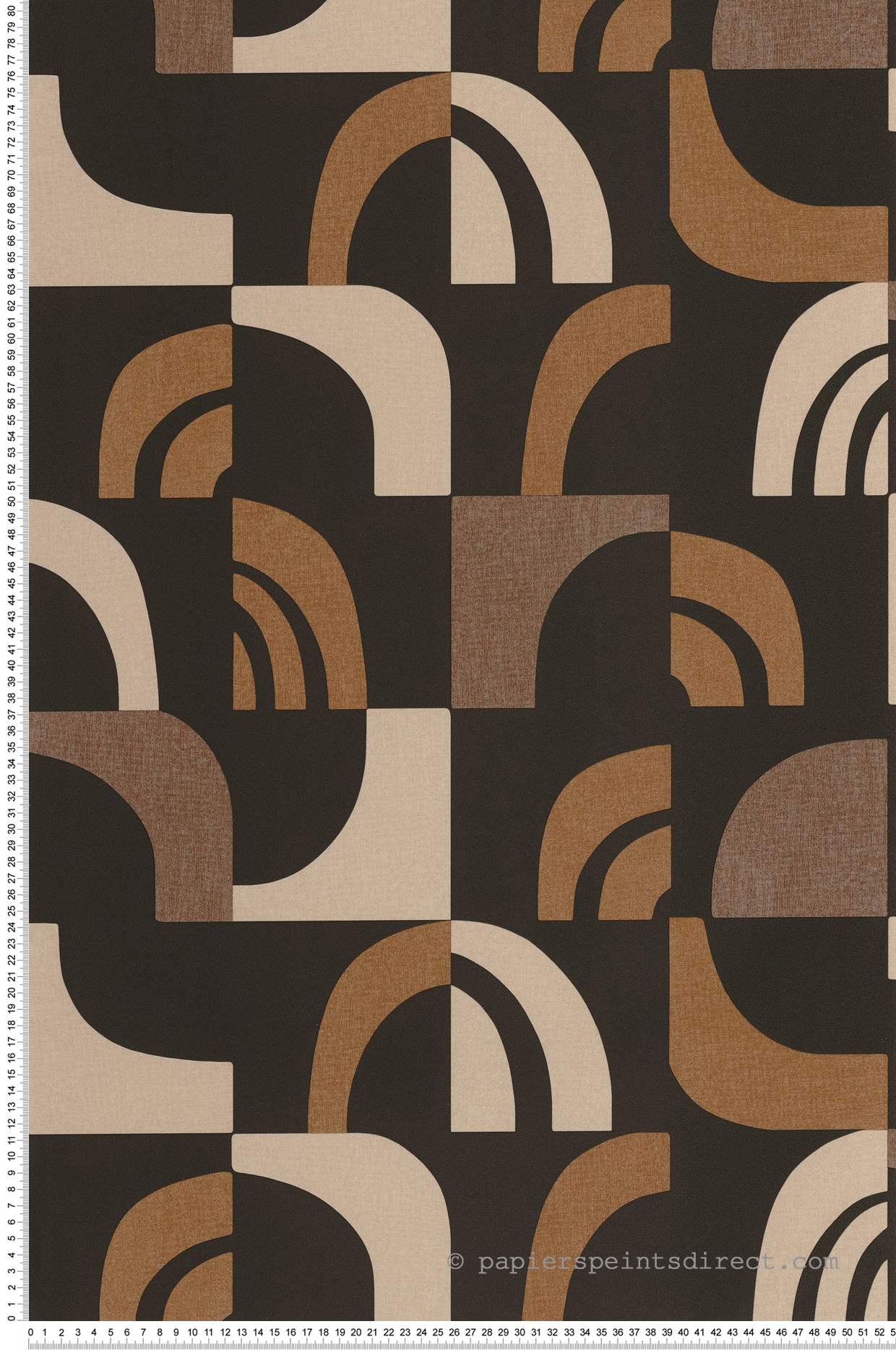 Papier peint Arrondi Moderne Empreinte brun noir - Origine de Casélio | Réf. OGN106072098