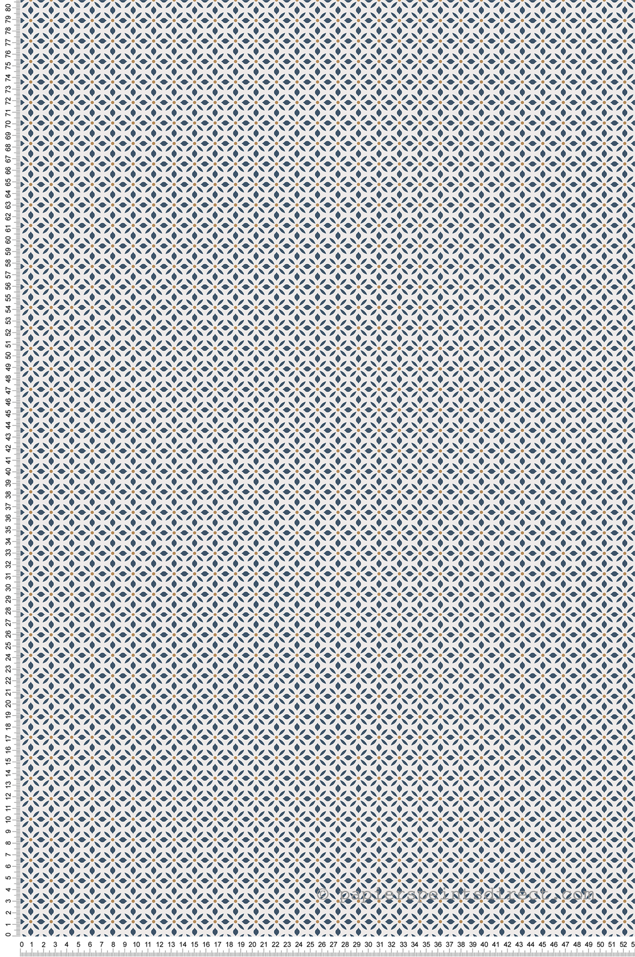 Papier peint Graphique Allover Floral bleu nuit doré - Cuisine Fraicheur 6 de Lutèce | Réf. LTC-G45433