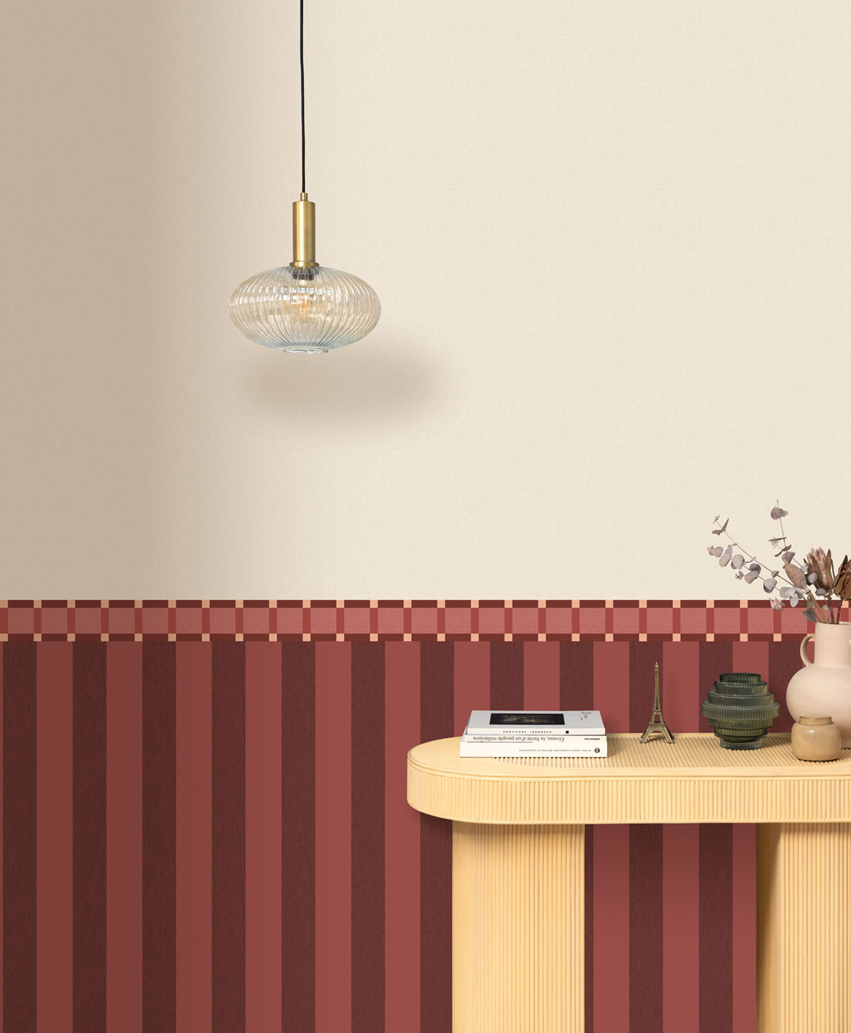 Frise Carreaux Square Border bordeaux - Line Up de Casélio | Réf. LNP106788006