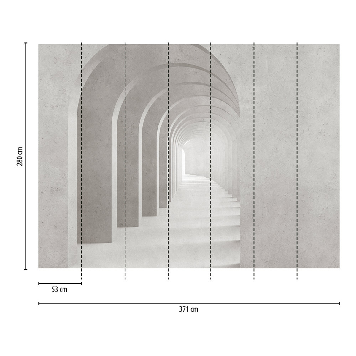 Papier peint panoramique Tunnel Arcades - The Wall 3 d'A.S. Création AMB3 | Réf. AS-399161