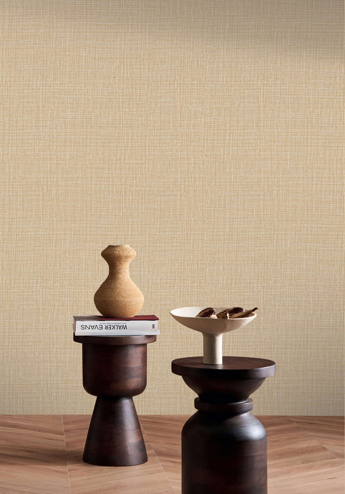 Papier peint Uni Tissé Sierra camomille - Palmadora de Casamance | Réf. CAS-76702038