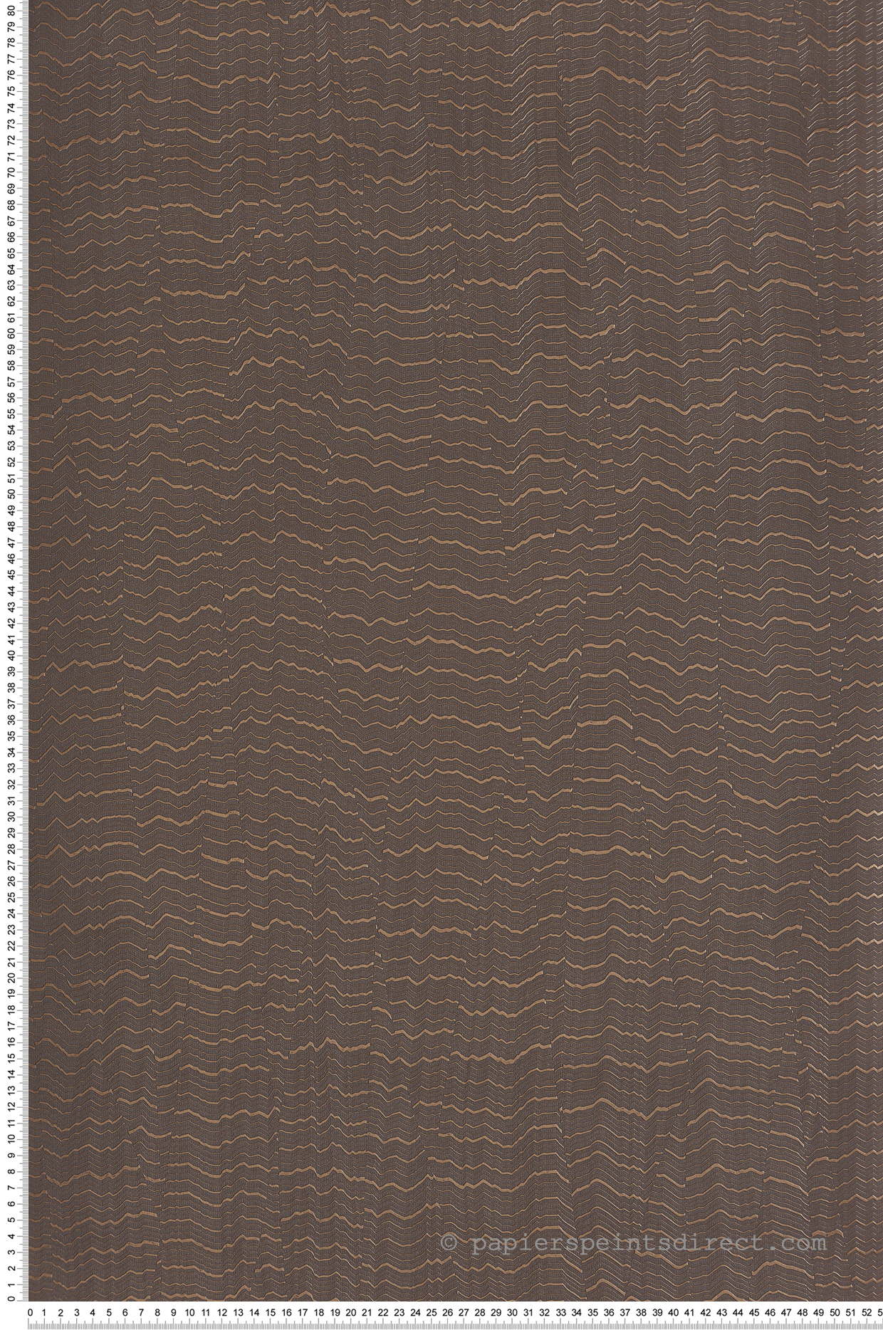 Papier peint Ligne Ondulée chocolat métallisé - Maya de Montecolino | Réf. MC-BZ3408
