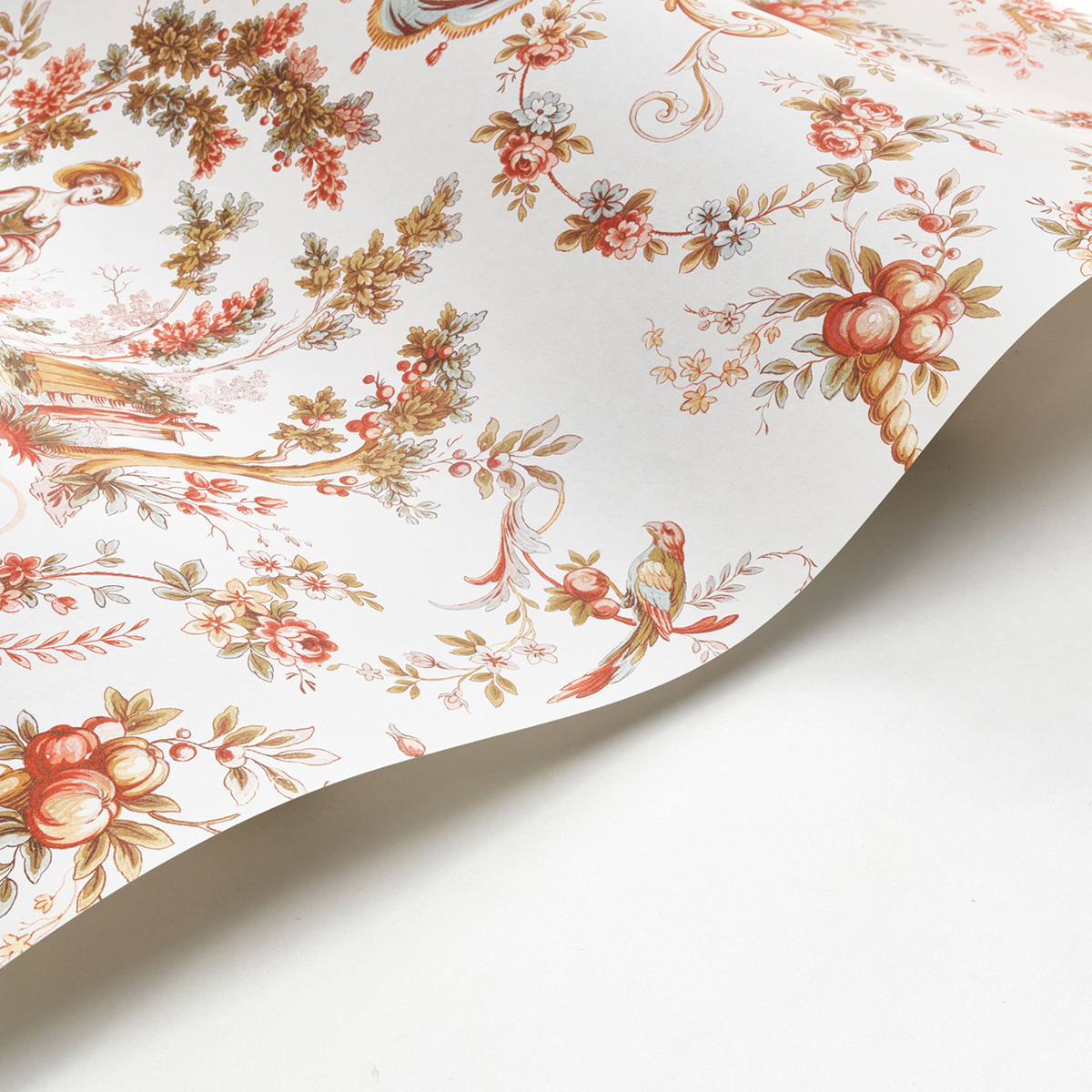 Papier peint Nature L'Orangerie rouge - Les Belles Toiles De Jouy de Casadéco AMBV | Réf. LBTJ87973476