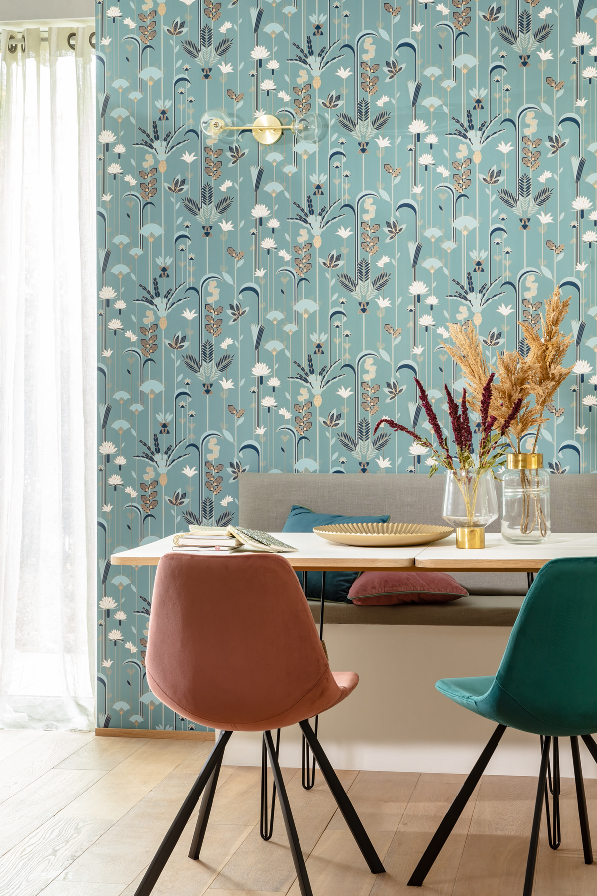 Papier peint Fleurs Ephemeral bleu - Labyrinth de Casélio | Réf. LBY102096023