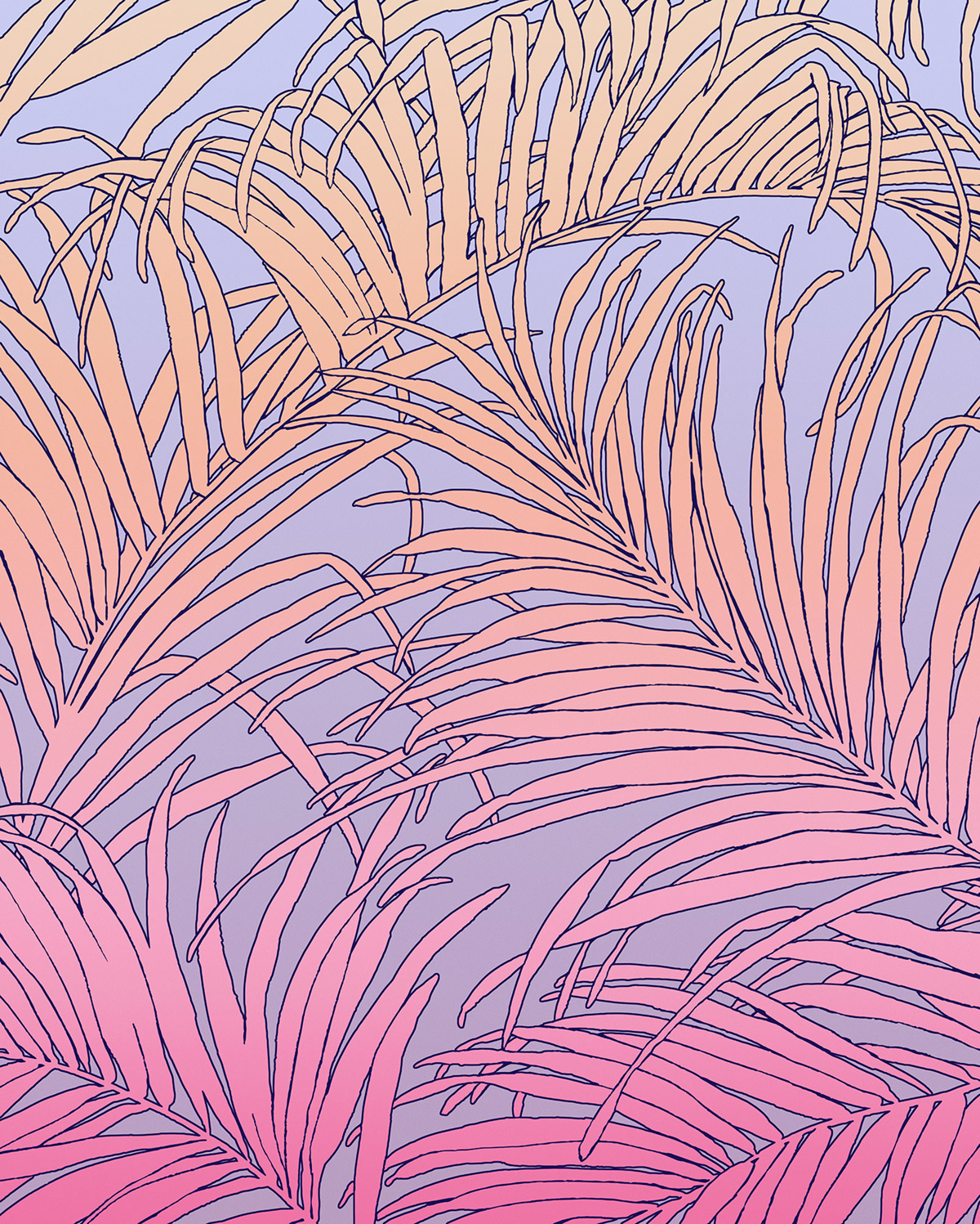 Papier peint panoramique Végétaux Palm Foglie - Papier peint Komar Flair