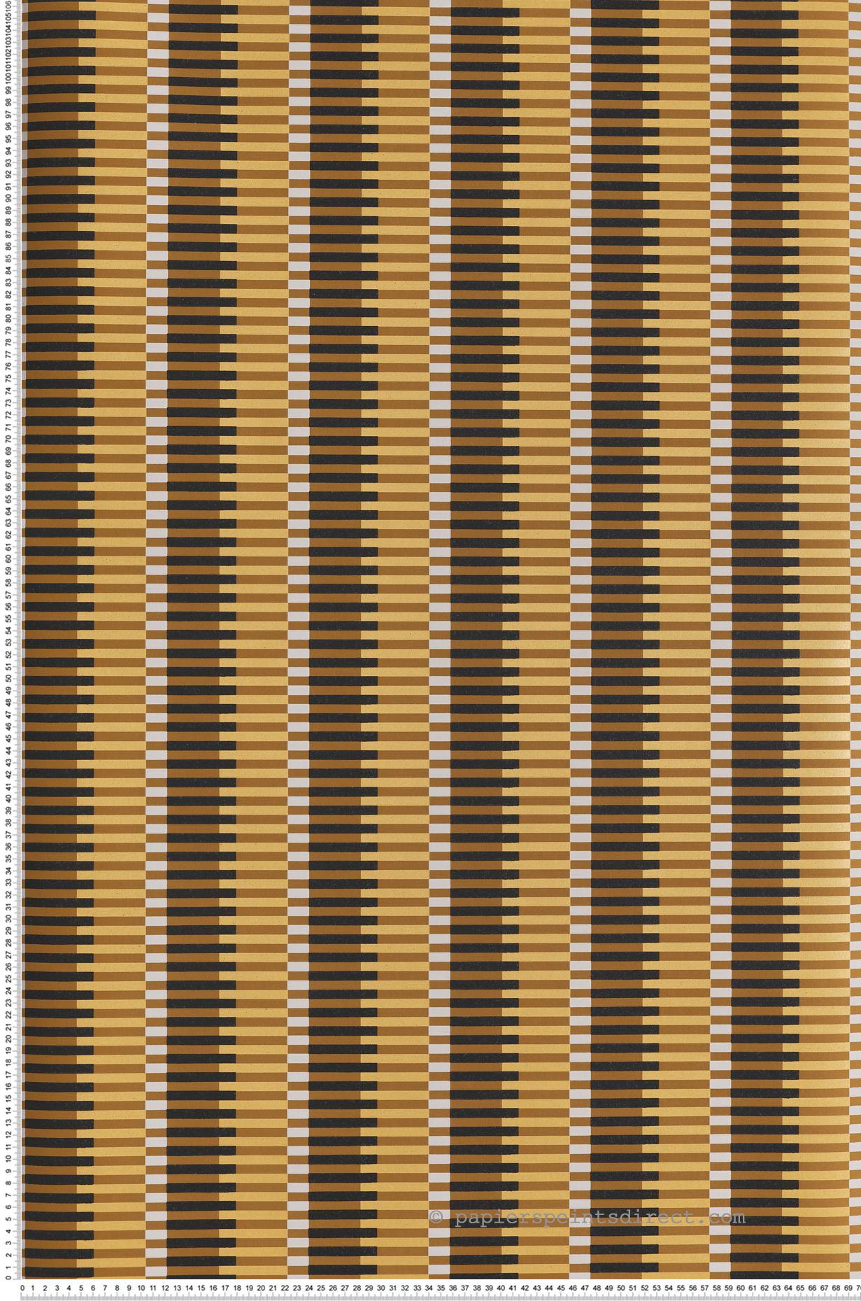 Papier peint Trait Géométrique Jules camel métallisé - Folies de Masureel | Réf. MAS-FOL405