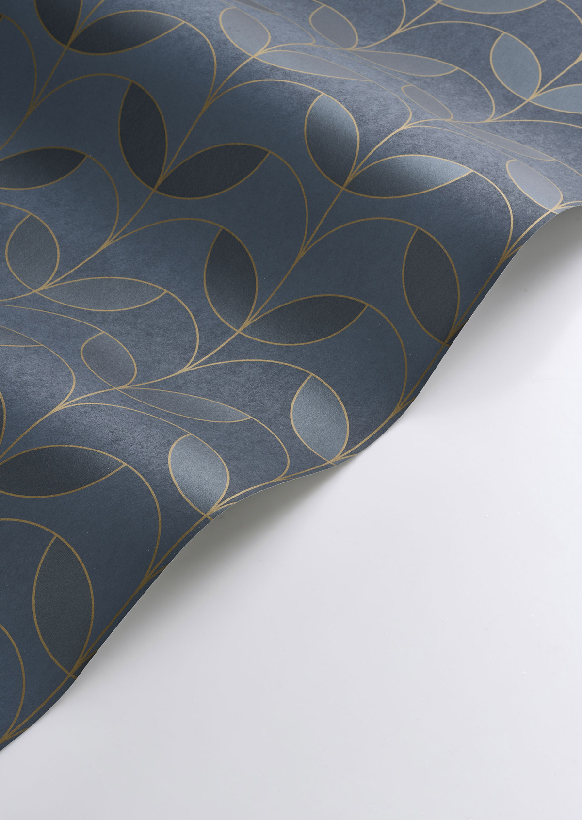 Papier peint Tulipe Art Déco Mistinguett bleu marine doré - Années Folles de Casadéco AMBV | Réf. ANFO201026793