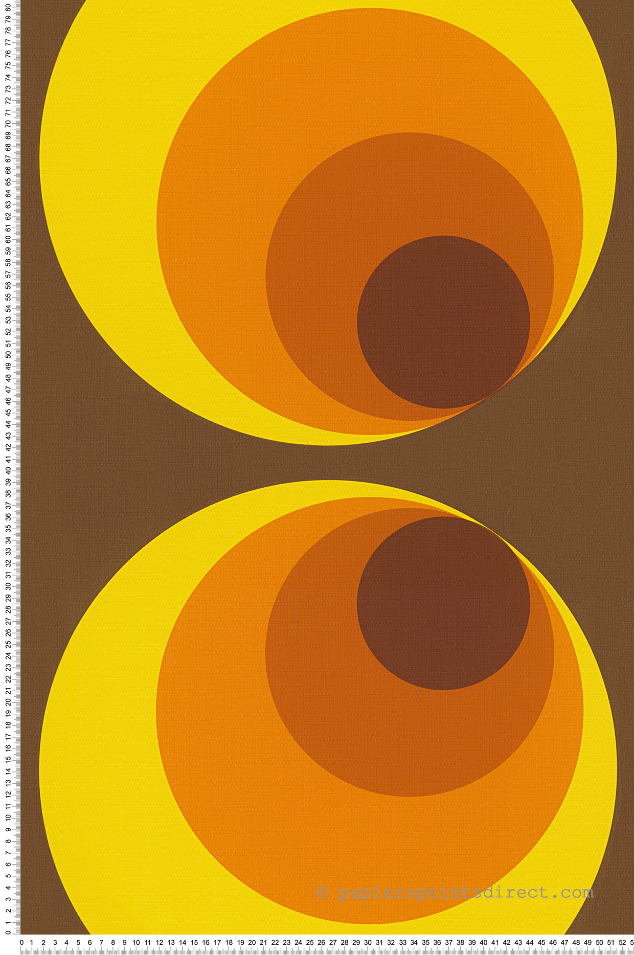 Papier peint Vintage Graphique jaune marron - Retro Vision d'A.S. Création | Réf. AS-701312