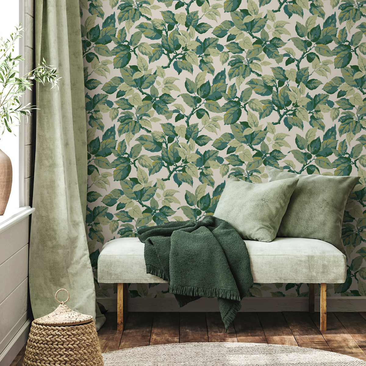 Papier peint Feuillage Canopy vert - Beaux Arts de Lutèce | Réf. LTC-M1804