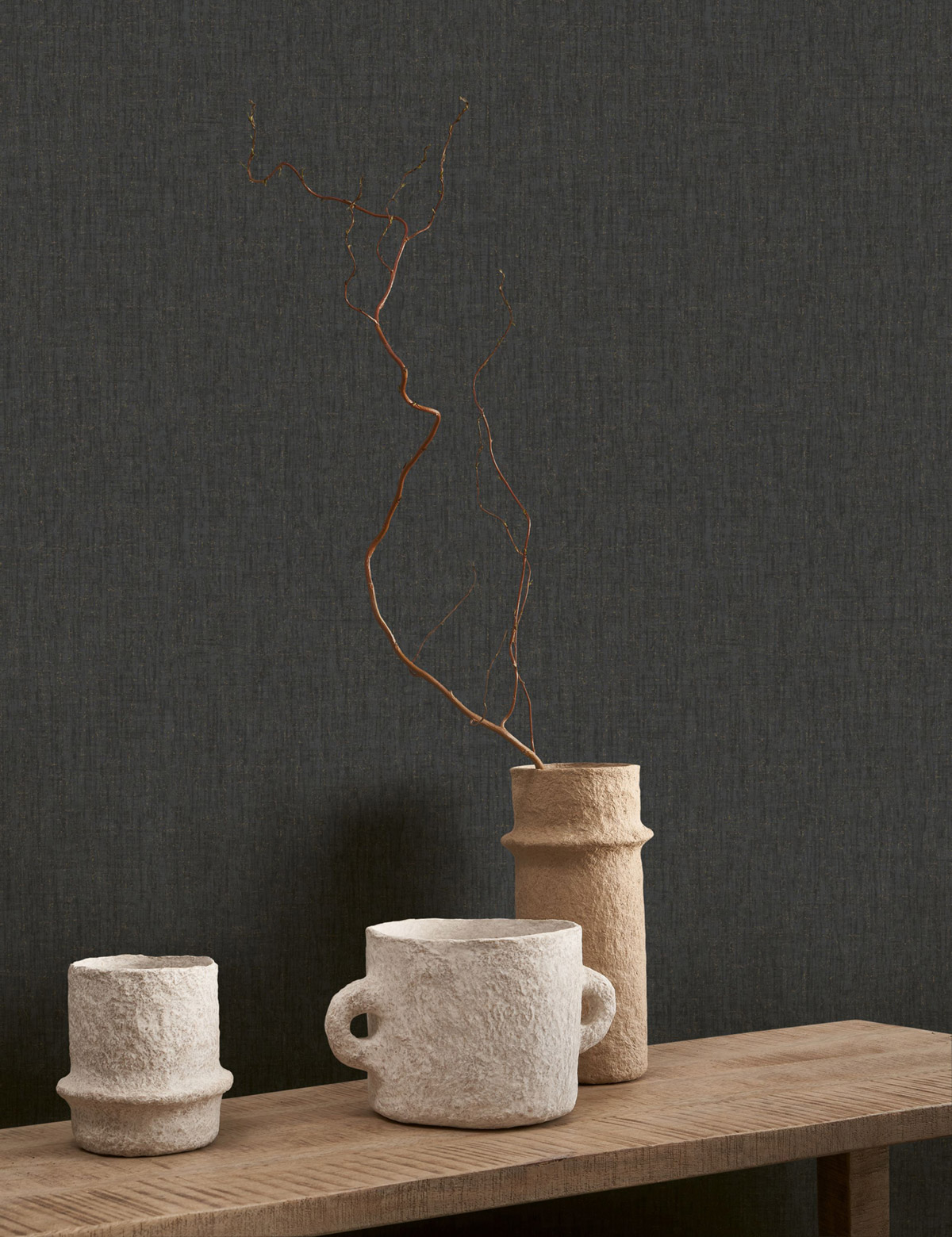 Papier peint Faux uni Ecorce Scribe noir - Babylone de Casadéco | Réf. BBLN89759866