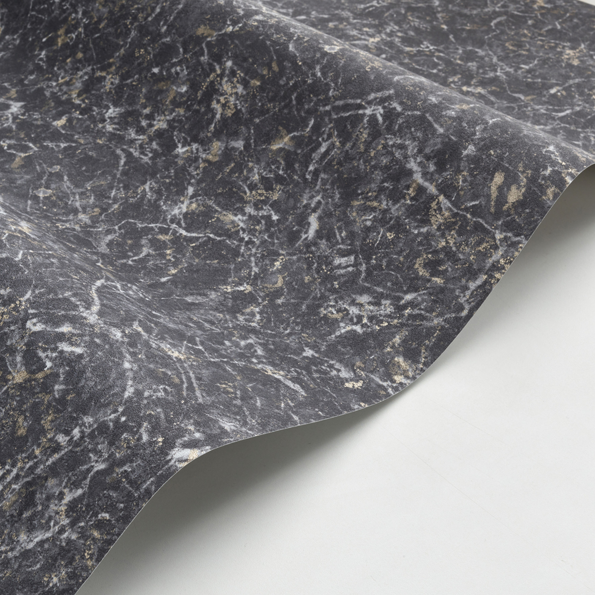 Papier peint Marbre noir obsidienne mordoré - Minerals de Casadéco | Réf. MNRL88089519