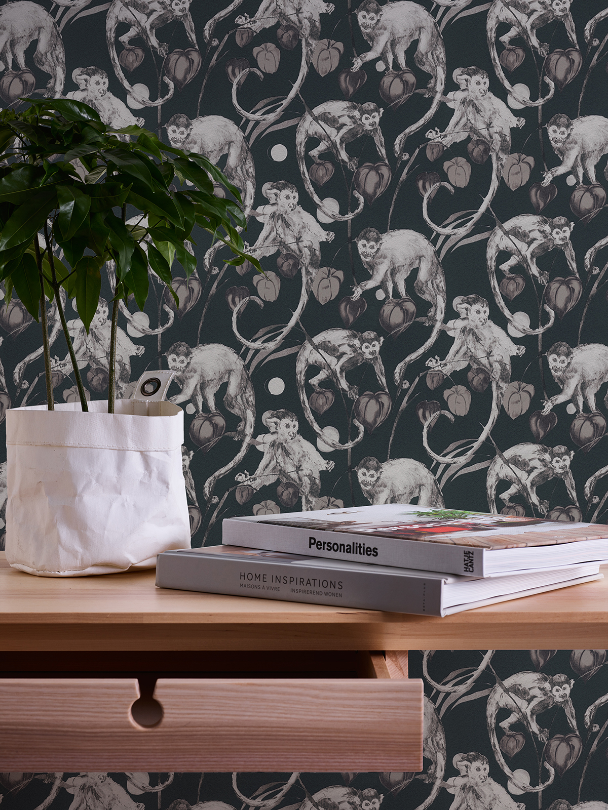 Papier peint Singe Capucins noir - Change is good de Michalsky | AMB Réf. MC-37982-2